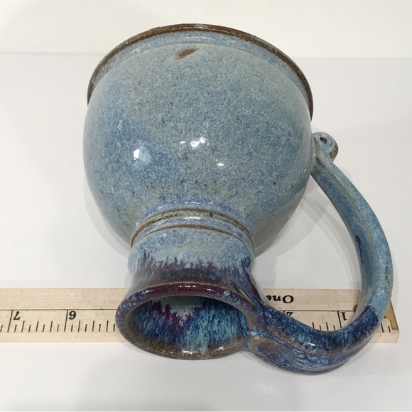 VTG MMS Signed Mahon Stoneware Studio Pottery No Spill Moonshine Jug Coffee Mug - Picture 14 of 14